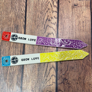 Garden Plant Markers Wildflowers Peace Love Butterflies