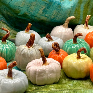 Tiny Ceramic Pumpkins Handcrafted Handformed