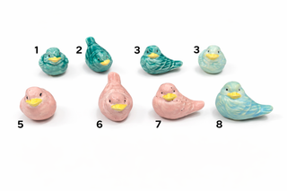 Hand Painted Mini Ceramic Bird Figurine One of a Kind Pottery Bird for Spring Home Decor