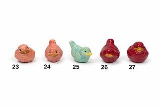Hand Painted Mini Ceramic Bird Figurine One of a Kind Pottery Bird for Spring Home Decor