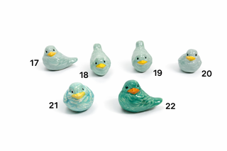 Hand Painted Mini Ceramic Bird Figurine One of a Kind Pottery Bird for Spring Home Decor