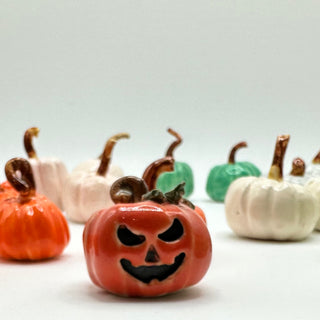 Tiny Ceramic Pumpkins Handcrafted Handformed