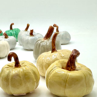 Tiny Ceramic Pumpkins Handcrafted Handformed