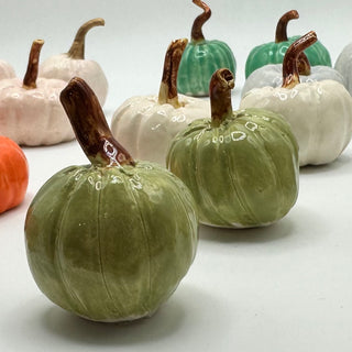Tiny Ceramic Pumpkins Handcrafted Handformed