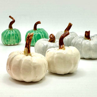 Tiny Ceramic Pumpkins Handcrafted Handformed