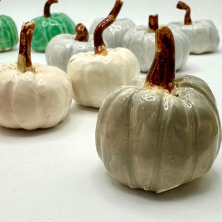 Tiny Ceramic Pumpkins Handcrafted Handformed