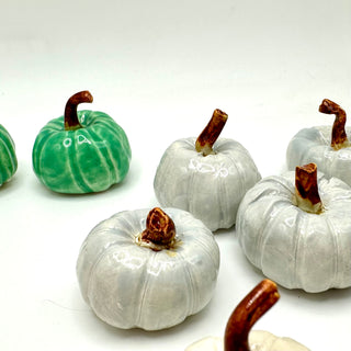 Tiny Ceramic Pumpkins Handcrafted Handformed